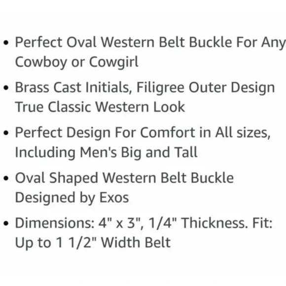 Montana Silversmiths Exos Brass Cast Filigree Initial "N" Western Belt Buckle! - Picture 7 of 7